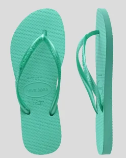 Flip Flops*Havaianas Kids' Slim Metallic Thongs Virtual Green
