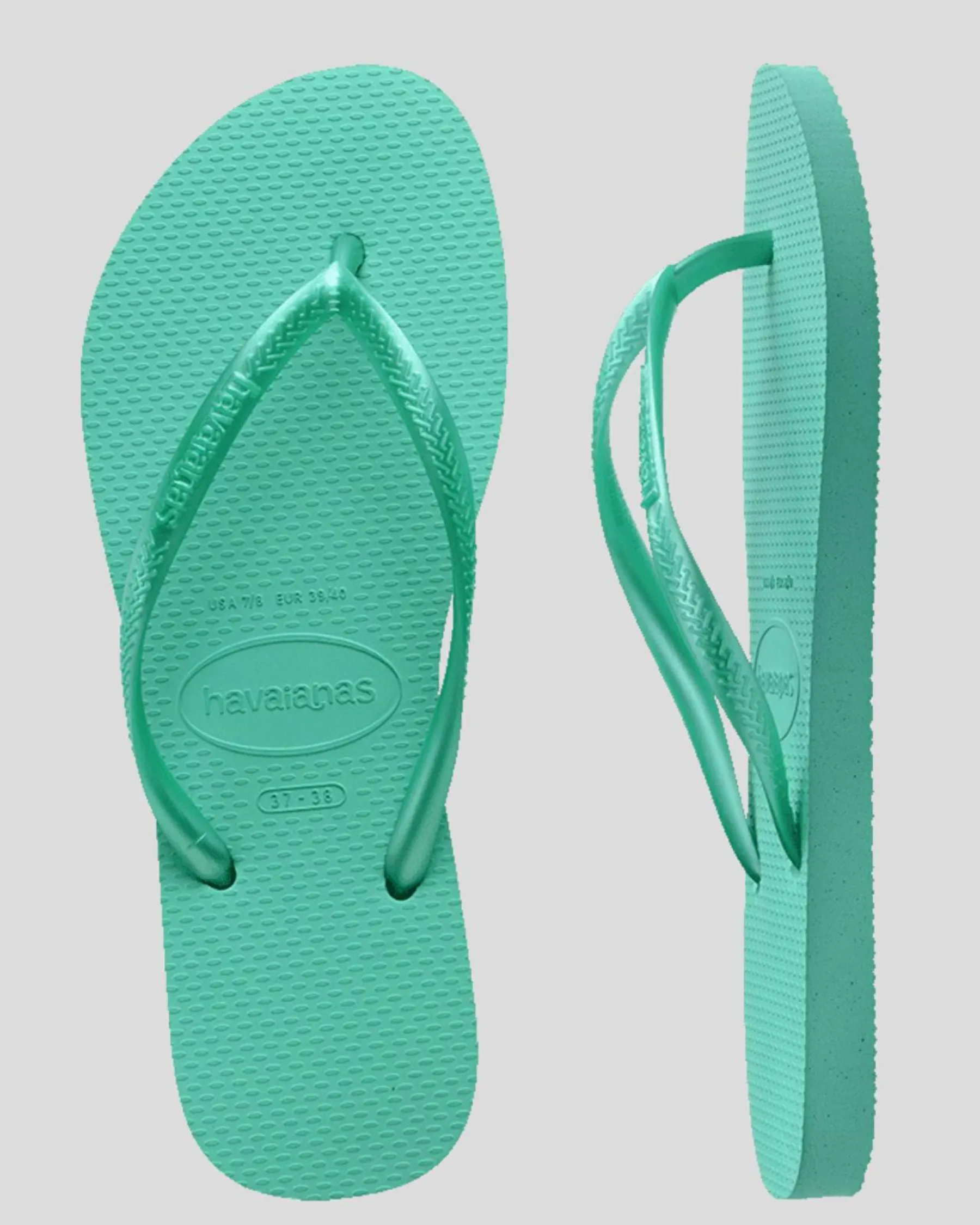 Flip Flops*Havaianas Kids' Slim Metallic Thongs Virtual Green