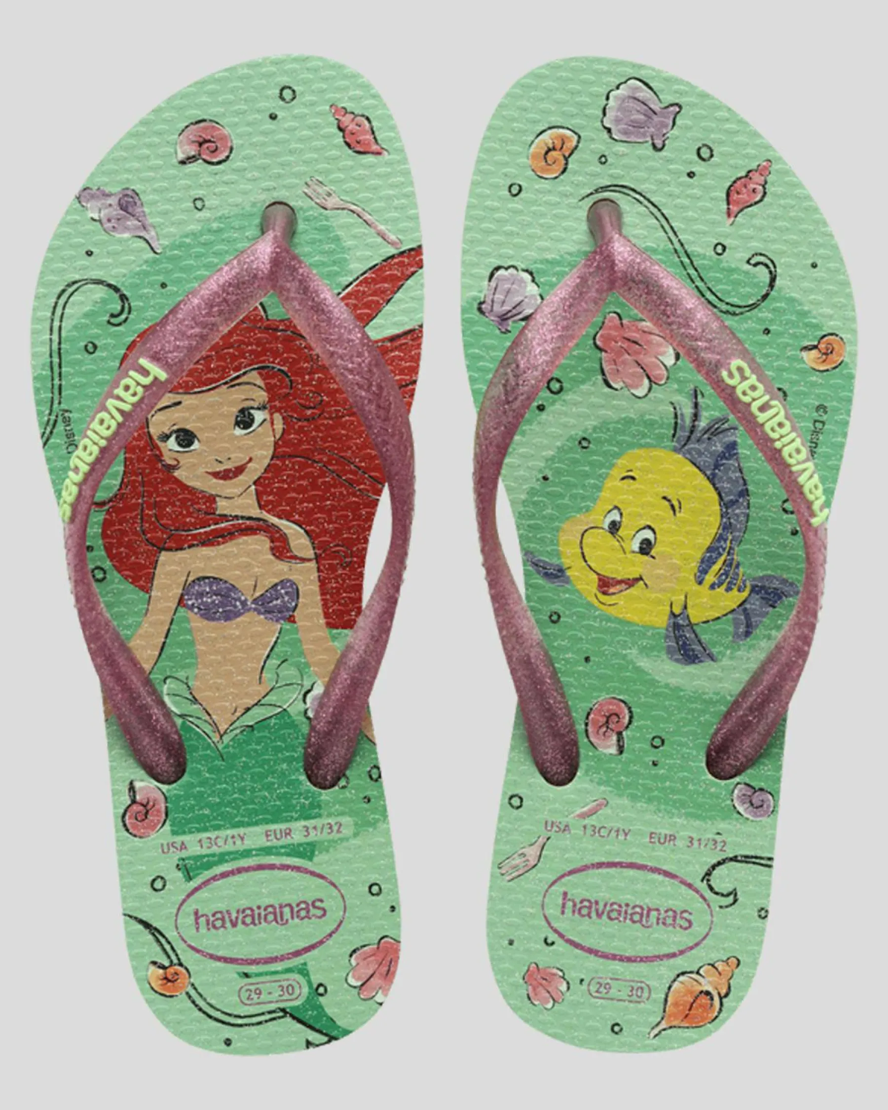 Kids' Slim Princess Ariel Thongs Kids Flip Flops