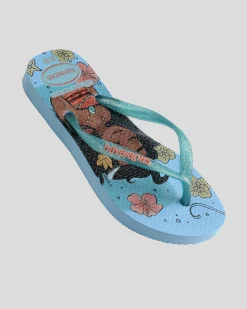 Flip Flops*Havaianas Kids' Slim Princess Moana Thongs Blue/blue