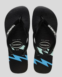 Flip Flops*Havaianas Kids' Top Bolt Thongs Black/blue