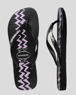 Flip Flops & Sandals*Havaianas Kids' Top Electric Thongs Black/purple