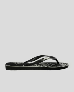 Flip Flops & Sandals*Havaianas Kids' Top Marble Thongs Black/black/white