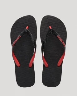 Flip Flops & Sandals*Havaianas Kids' Top Rubber Mix Thongs Black/red