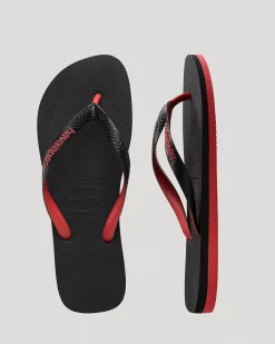 Flip Flops & Sandals*Havaianas Kids' Top Rubber Mix Thongs Black/red