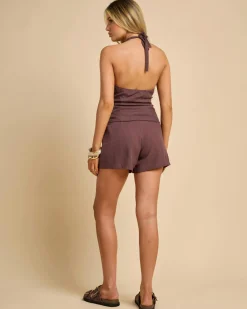 Sets|Linen Blend*Mooloola Kira Vanessa Shorts Espresso