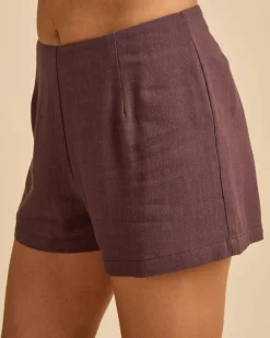 Sets|Linen Blend*Mooloola Kira Vanessa Shorts Espresso
