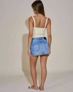 Bottoms|Denim*DESU Kirra Denim Skirt Blasted Mid Blue