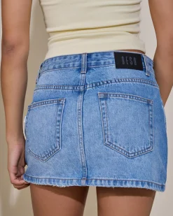Bottoms|Denim*DESU Kirra Denim Skirt Blasted Mid Blue