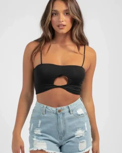 Tops*Ava And Ever Kiss Me More Top Black
