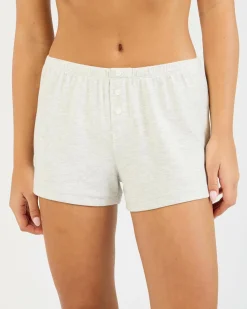 Bottoms*Malibu Lounge Kissing Booth Boxer Shorts Grey Marle