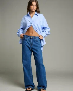 Denim|Bottoms*DESU Knox Baggy Jeans Blasted Dark Blue