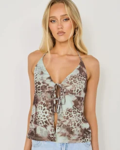 Tops*Ava And Ever Kora Top Leopard
