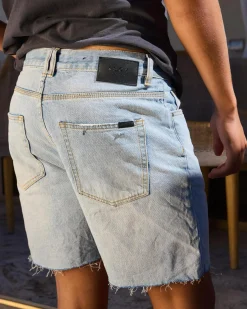 Denim|Shorts & Bottoms*Kiss Chacey KS5 Slim Denim Shorts Sunbleached Blue