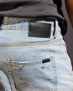 Denim|Shorts & Bottoms*Kiss Chacey KS5 Slim Denim Shorts Sunbleached Blue