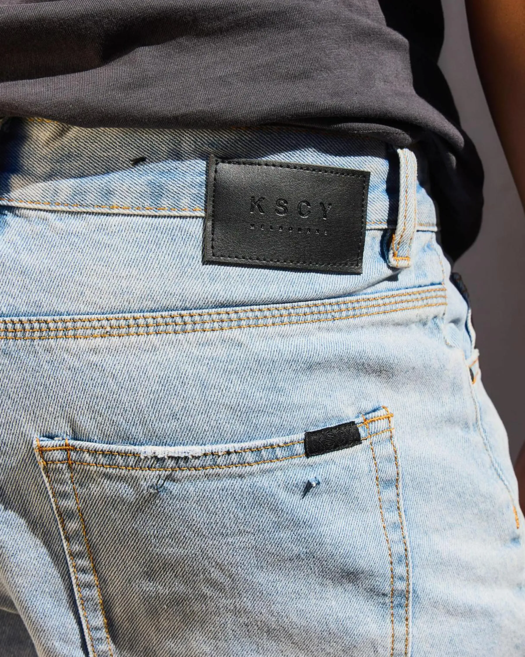 Denim|Shorts & Bottoms*Kiss Chacey KS5 Slim Denim Shorts Sunbleached Blue