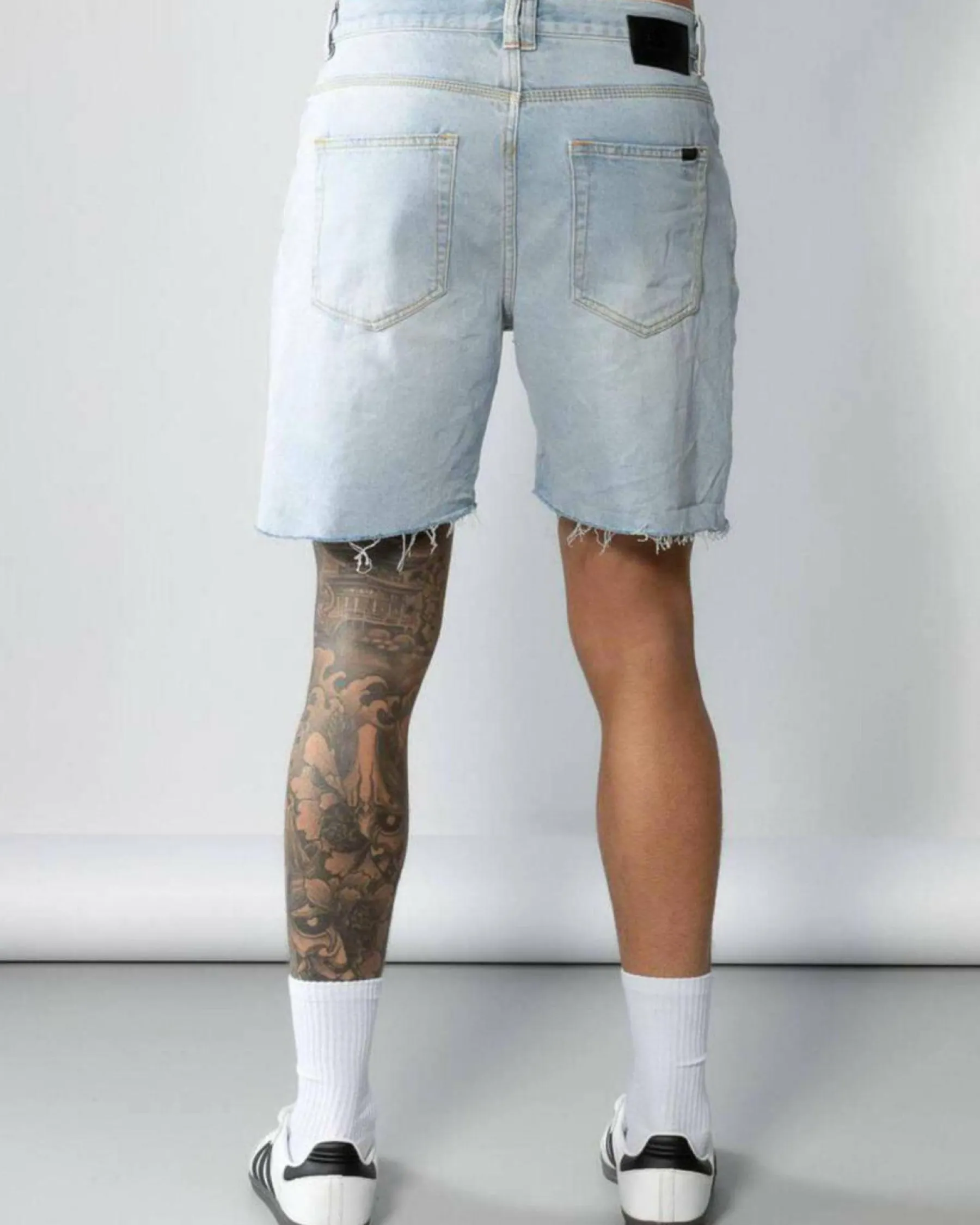 Denim|Shorts & Bottoms*Kiss Chacey KS5 Slim Denim Shorts Sunbleached Blue