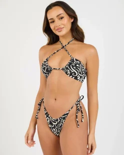 Bikinis*Billabong La Isla Tie Side Skimpy Hike Bikini Bottom Black Pebble