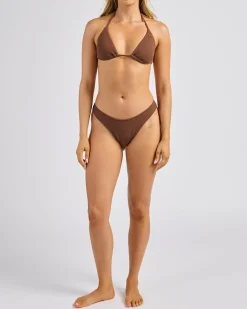 Bikinis*Roxy Lagos Tiki Triangle Bikini Top Fondue Fudge