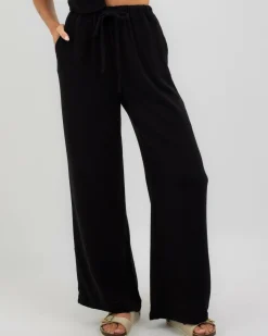 Sets|Linen Blend*Mooloola Laguna Pants Black