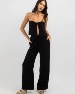 Sets|Linen Blend*Mooloola Laguna Pants Black