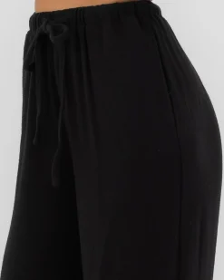 Sets|Linen Blend*Mooloola Laguna Pants Black