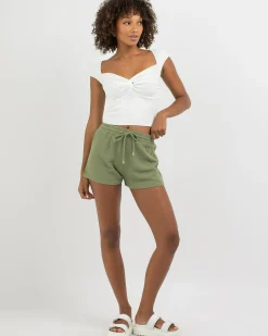 Sets|Linen Blend*Ava And Ever Laguna Shorts Khaki