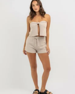 Sets|Linen Blend*Ava And Ever Laguna Shorts Latte
