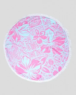 Beach Accessories & Towels*Kaiami Lani Round Towel Sea Foam/pink