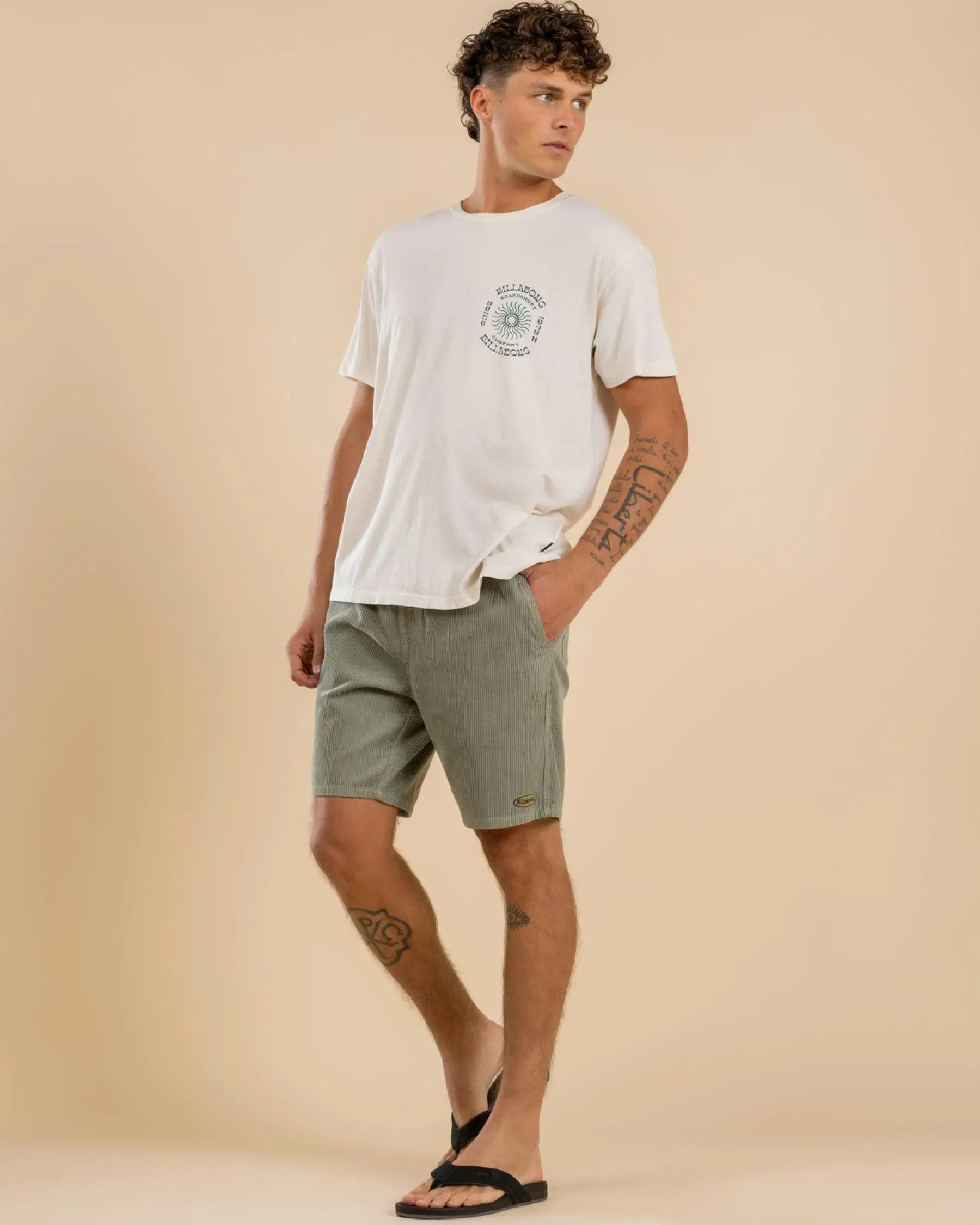 Shorts & Bottoms*Billabong Larry Cord Walk Shorts Green Ash