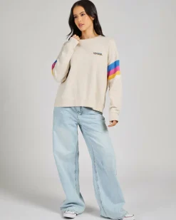 Jumpers & Hoodies*Rip Curl Las Dalias Raglan Sweatshirt Oatmeal Marle