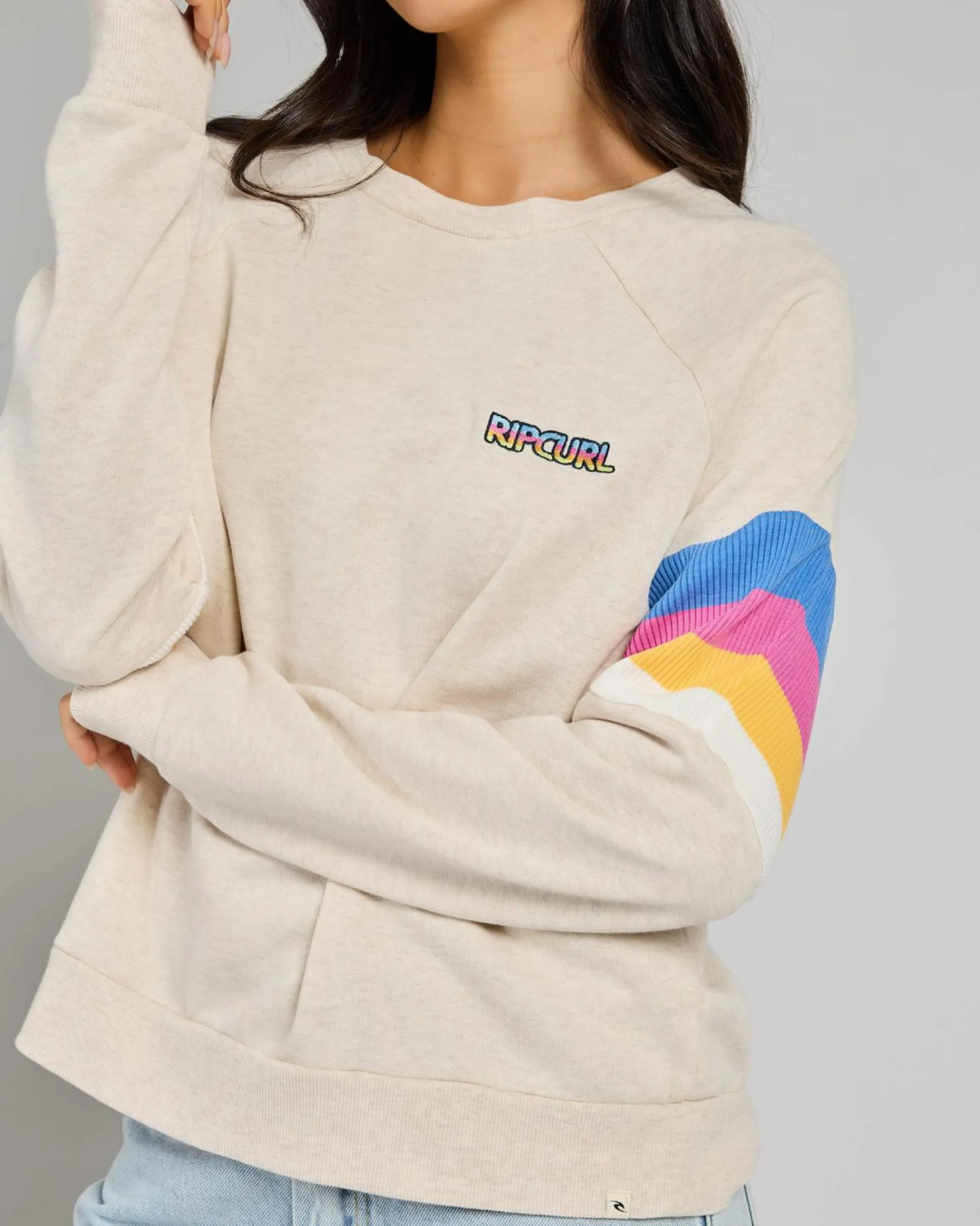 Jumpers & Hoodies*Rip Curl Las Dalias Raglan Sweatshirt Oatmeal Marle