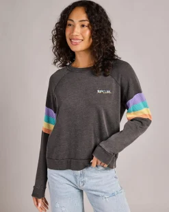 Jumpers & Hoodies*Rip Curl Las Dalias Raglan Sweatshirt Washed Black