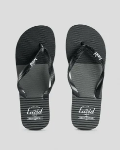 Flip Flops & Sandals|2 For Shoe Deals*Lucid Latitude Thongs Black/grey/white