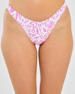 Bikinis*Kaiami Laura G-String Bikini Bottom White/pink