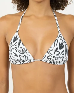 Bikinis*Kaiami Laura Triangle Bikini Top White/black