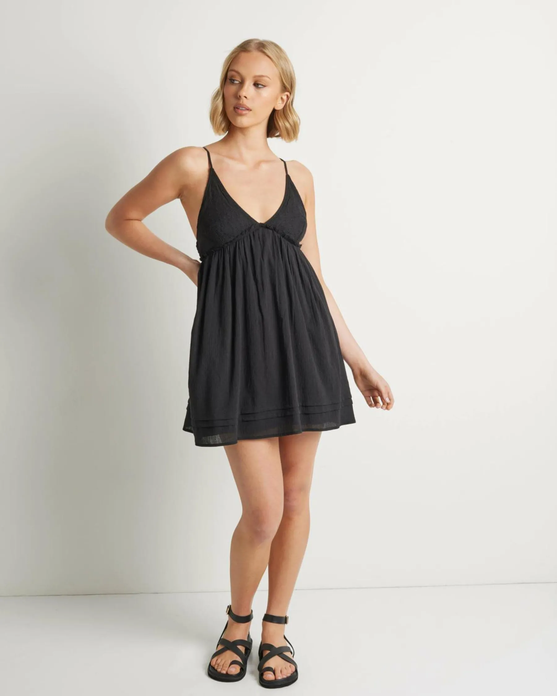 Linen Blend|Dresses*Mooloola Leah Dress Black