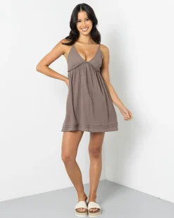 Linen Blend|Dresses*Mooloola Leah Dress Mushroom