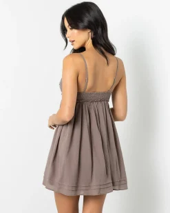 Linen Blend|Dresses*Mooloola Leah Dress Mushroom