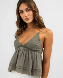 Tops*Mooloola Leah Top Khaki
