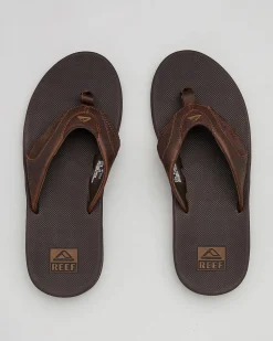 Leather Fanning Dab Thongs Flip Flops & Sandals