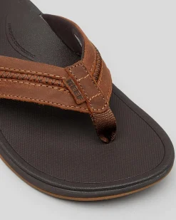 Flip Flops & Sandals*Reef Leather Ortho Coast Thongs Dark Brown