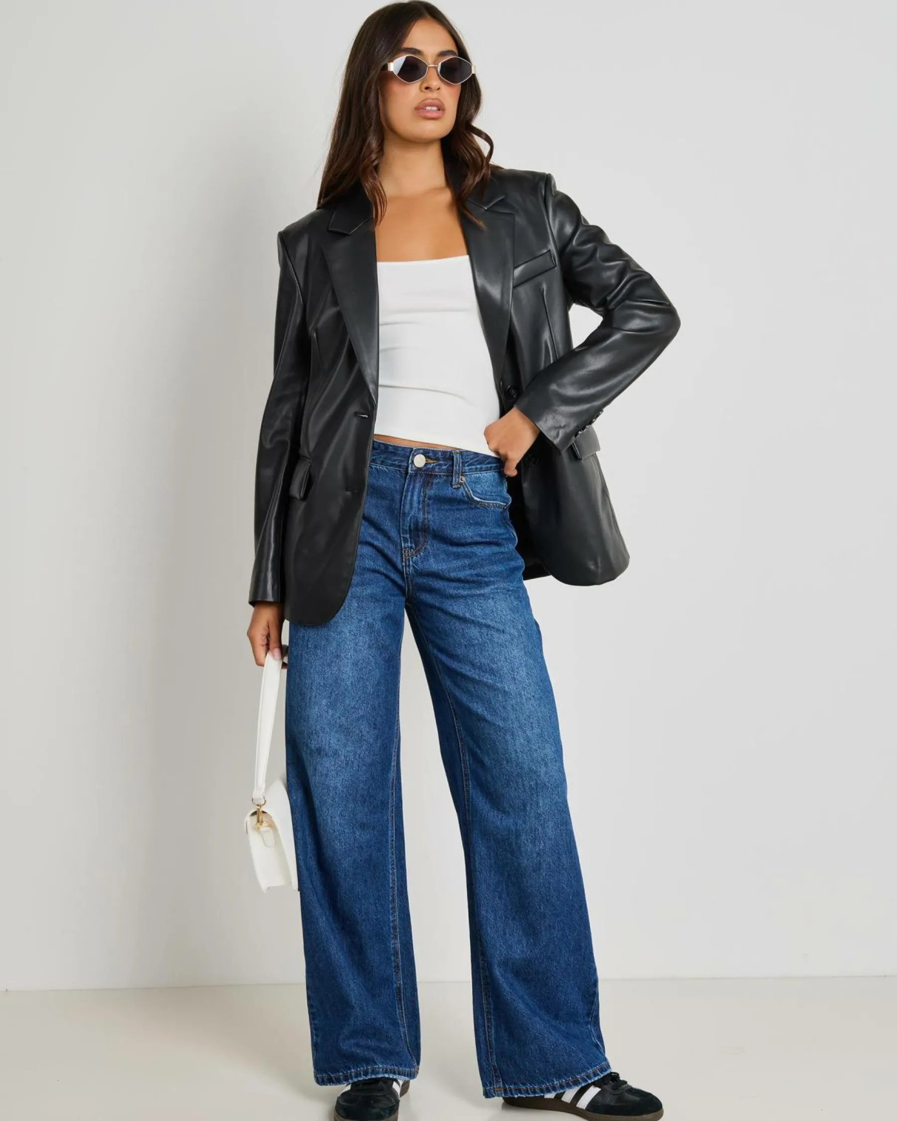 Jackets & Coats*Ava And Ever Lenny Oversized Faux Leather Blazer Black