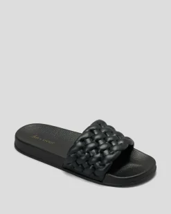 Slides*Ava And Ever Lexi Plait Slide Sandals Black