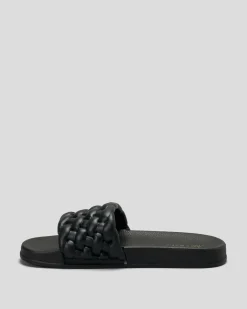 Slides*Ava And Ever Lexi Plait Slide Sandals Black