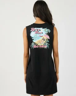 Dresses*The Mad Hueys Life's A Beach Muscle T-Shirt Dress Black