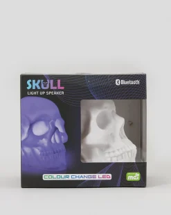Tech|Gifts & Novelty*Get It Now Light Up Skull Speaker White