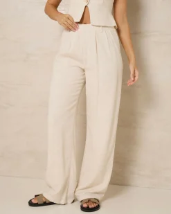Sets|Bottoms*Mooloola Lili Vanessa Pants Natural Salt & Pepper