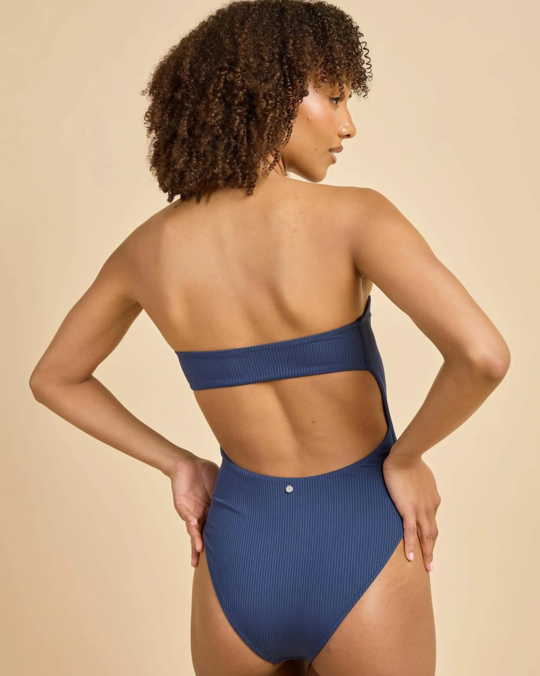 Hot Lily Rib Strapless One Piece Swimsuit Women One Pieces