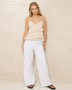 Tops*Mooloola Lindsey Top Light Taupe